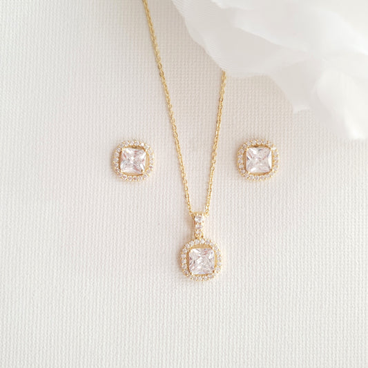 Gold Bridesmaids Jewelry Sets-Piper