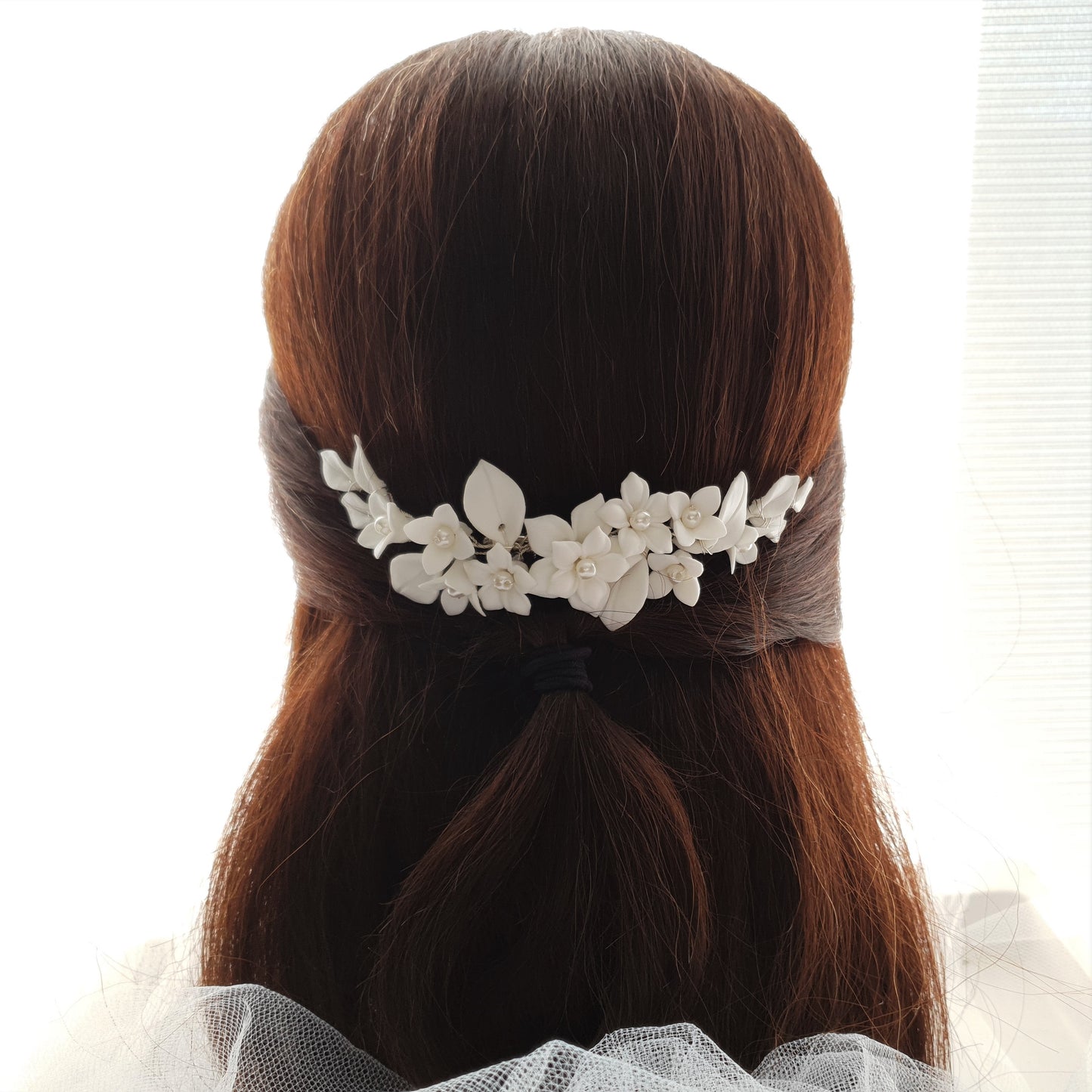 Peigne à cheveux fleur pour Brides-Snow Drops