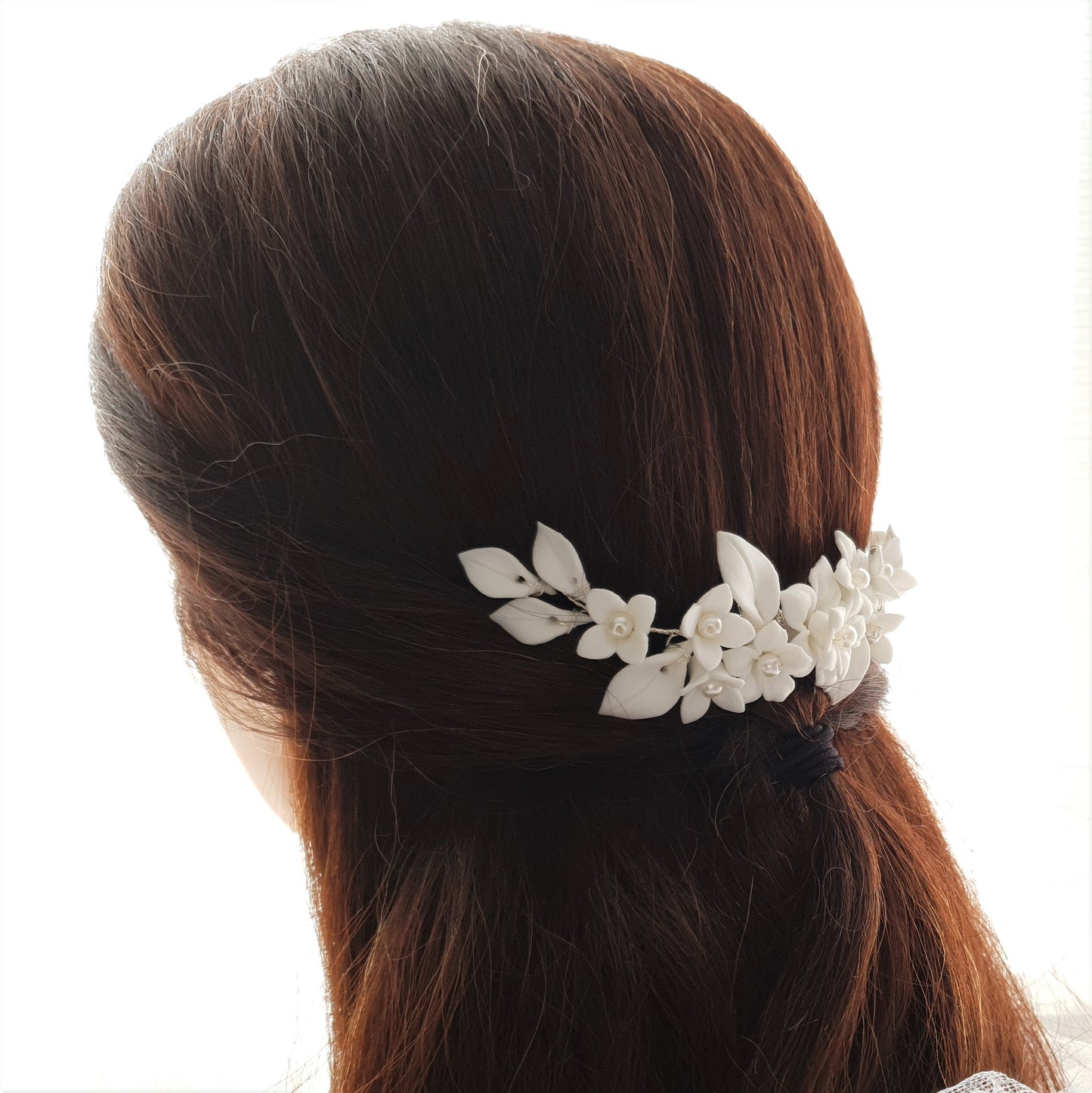 Peigne à cheveux fleur de mariée pour mariage - Gouttes de neige