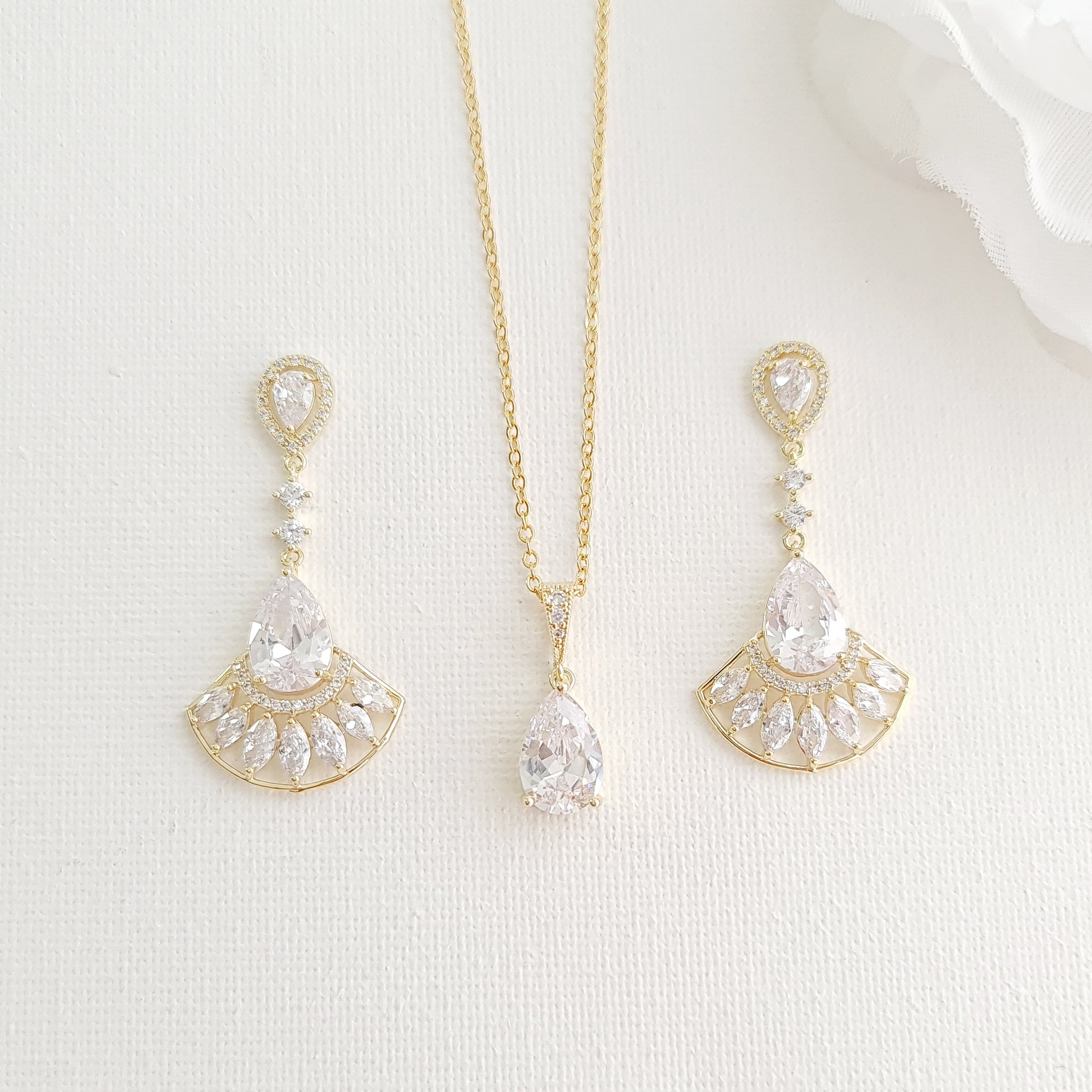Jewelry Set in Gold For Wedding, Special Occasion, Formal, Prom