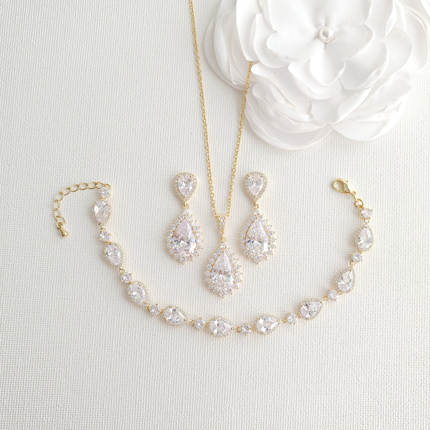 gold earrings necklace bracelet set