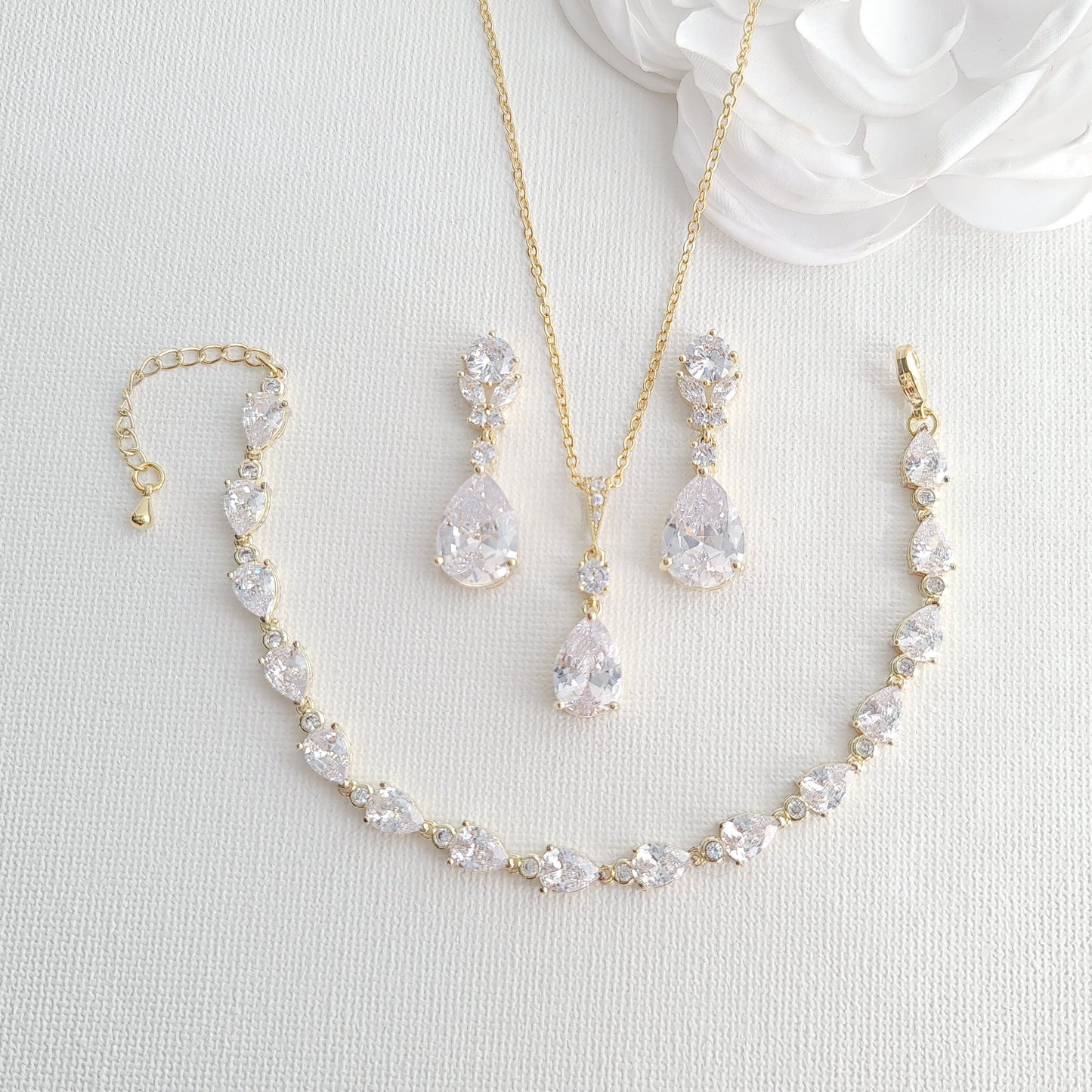 Gold Crystal Jewelry Set-Mary