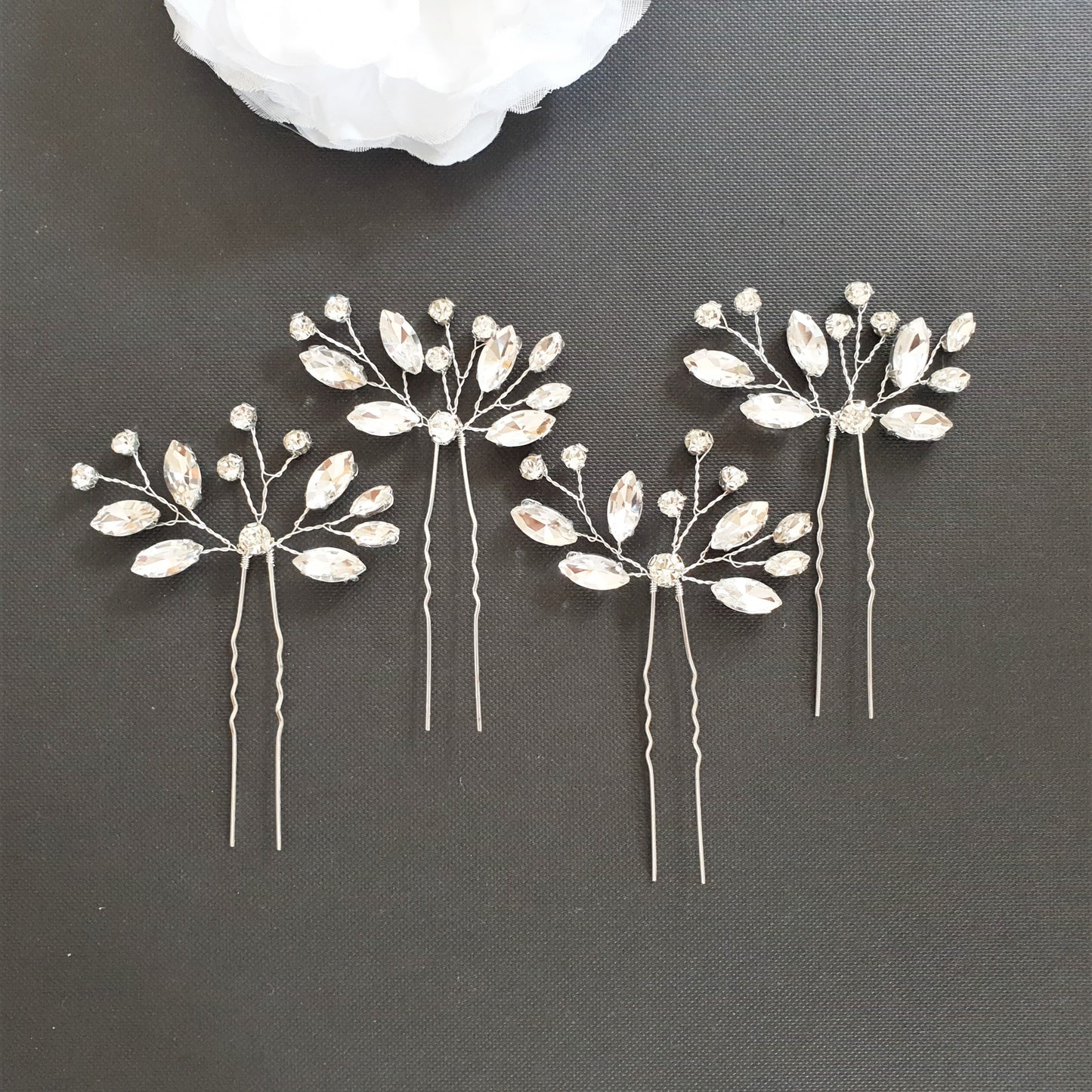 Crystal Hair Accessories Set for Weddings-Poppy