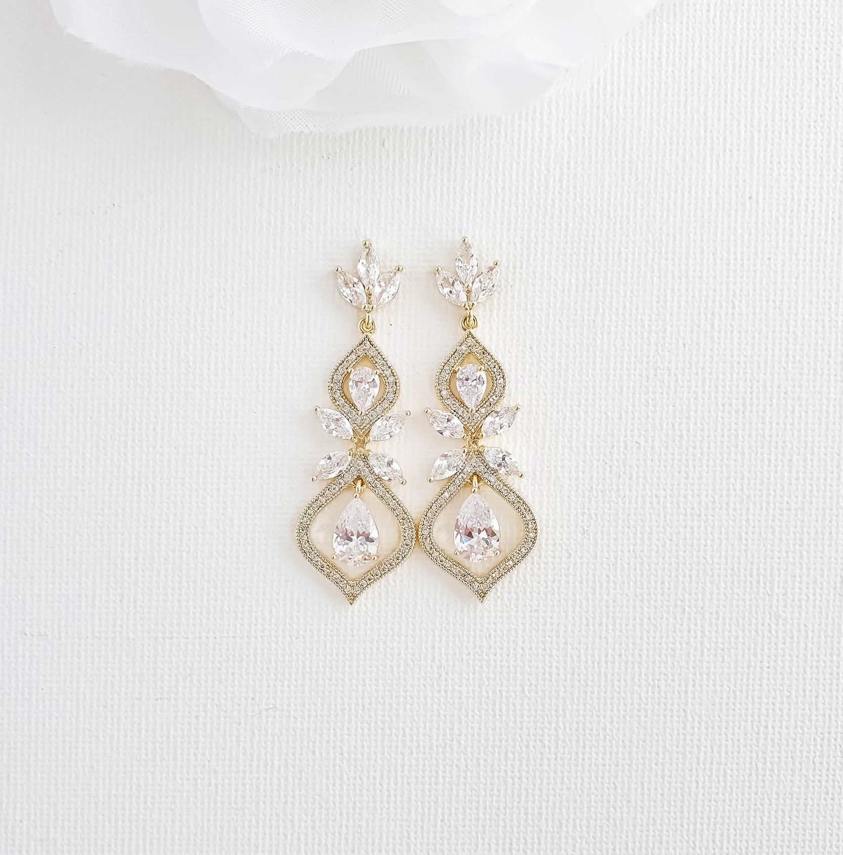 Ivory hot sale wedding earrings