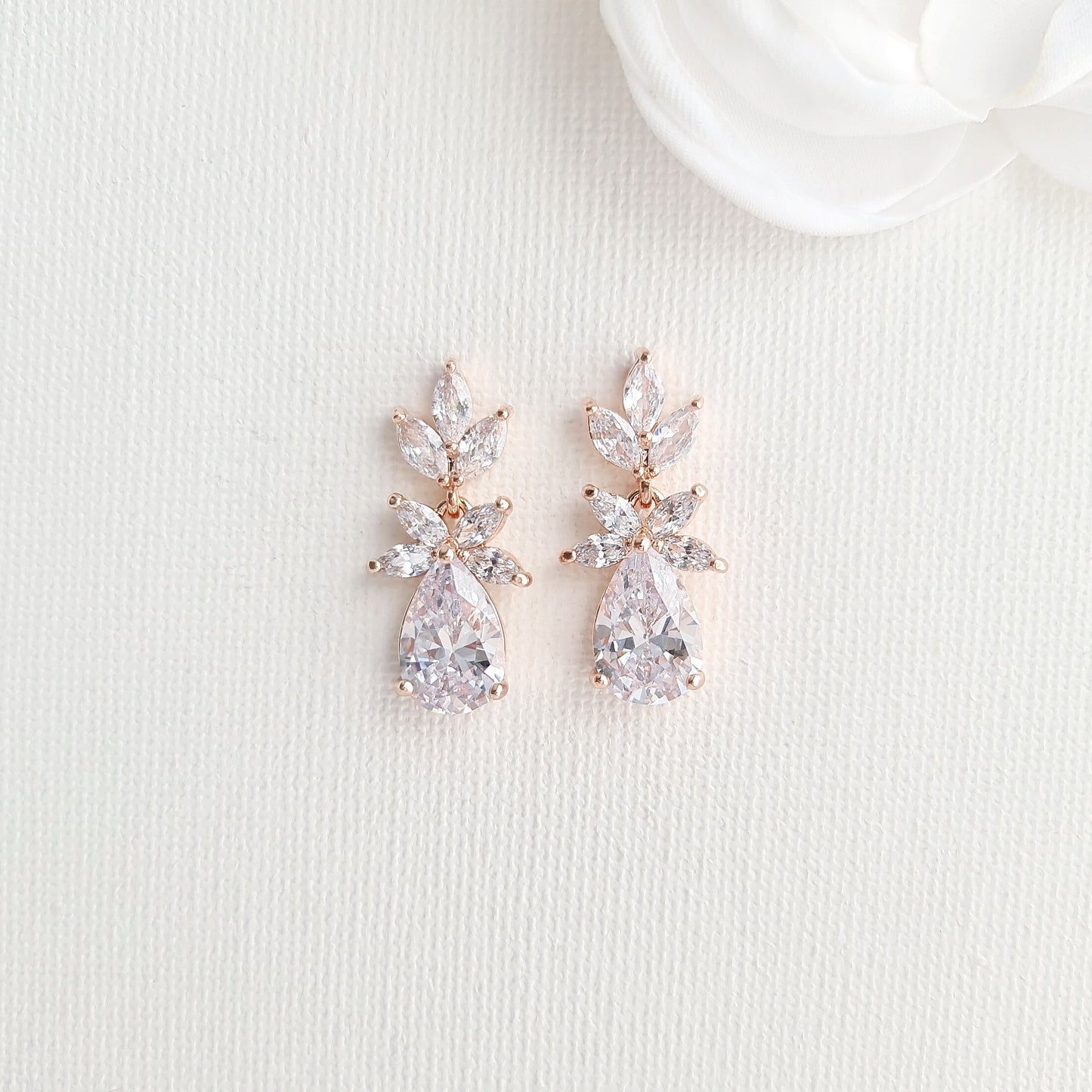 Small Rose Gold Earrings-Stella