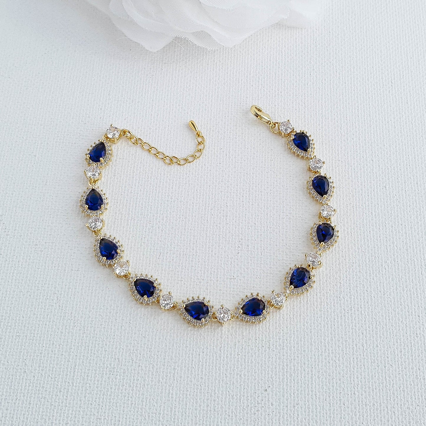 Blue Wedding Bracelet in Rose Gold-AOI