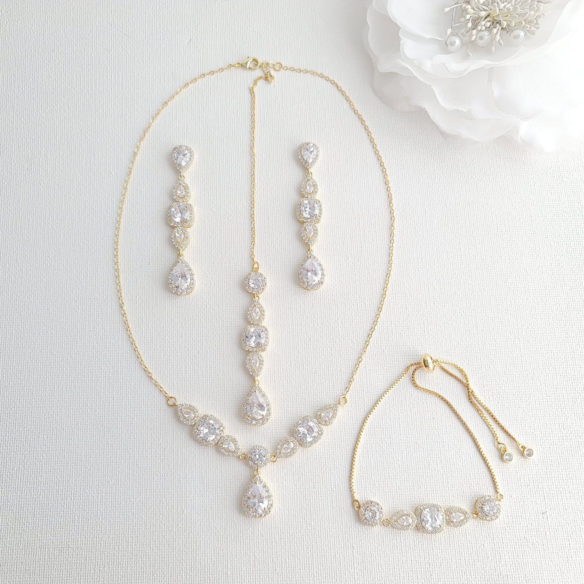 3 Piece Back Jewelry Set for Open or Backless Wedding & Formal Dresses PoetryDesigns 3 Piece Back Jewelry Set for Open or Backless Wedding & Formal Dresses PoetryDesigns
