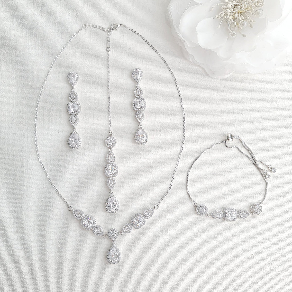 3 Piece Back Jewelry Set for Open or Backless Wedding & Formal Dresses ...