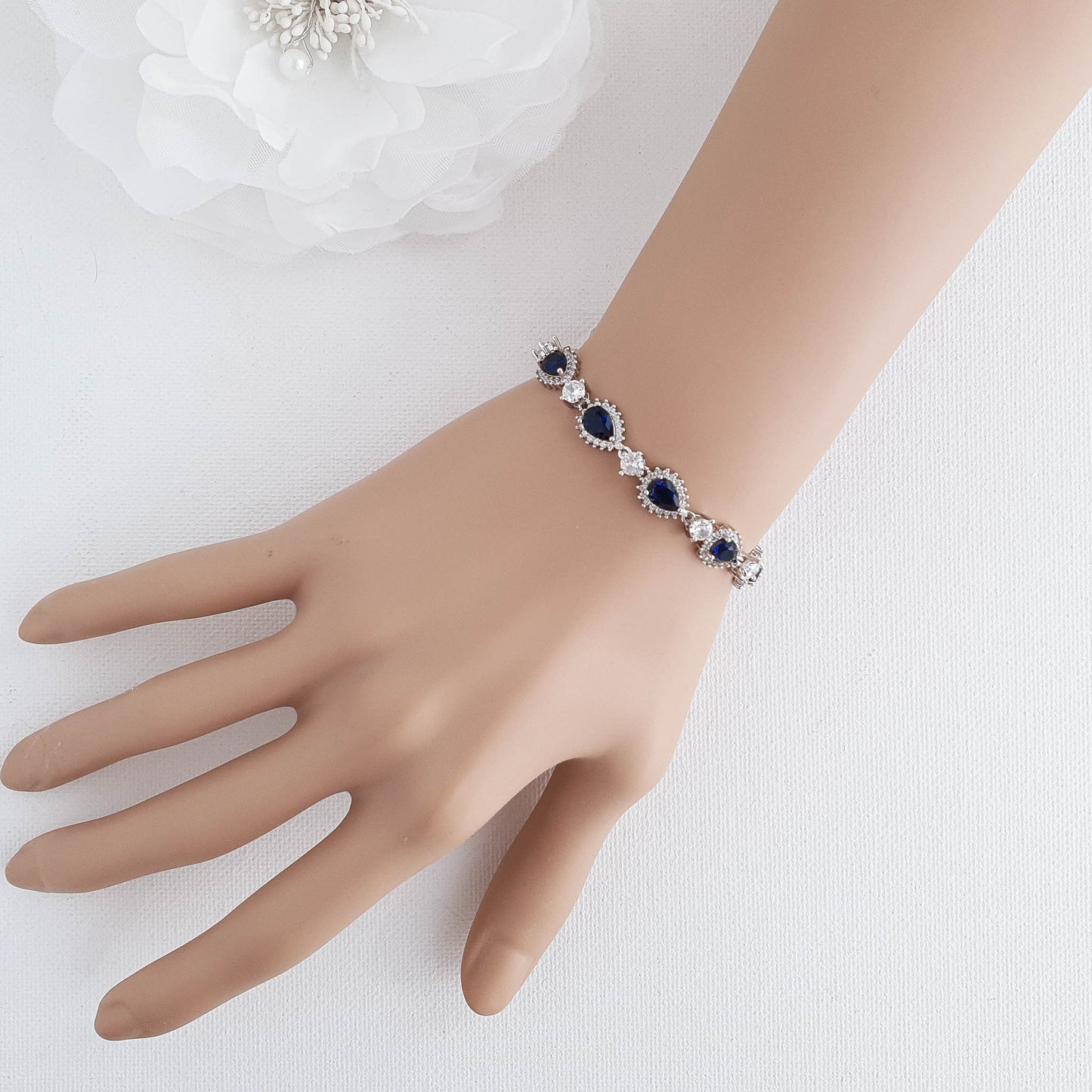 Blue Wedding Bracelet in Rose Gold-AOI