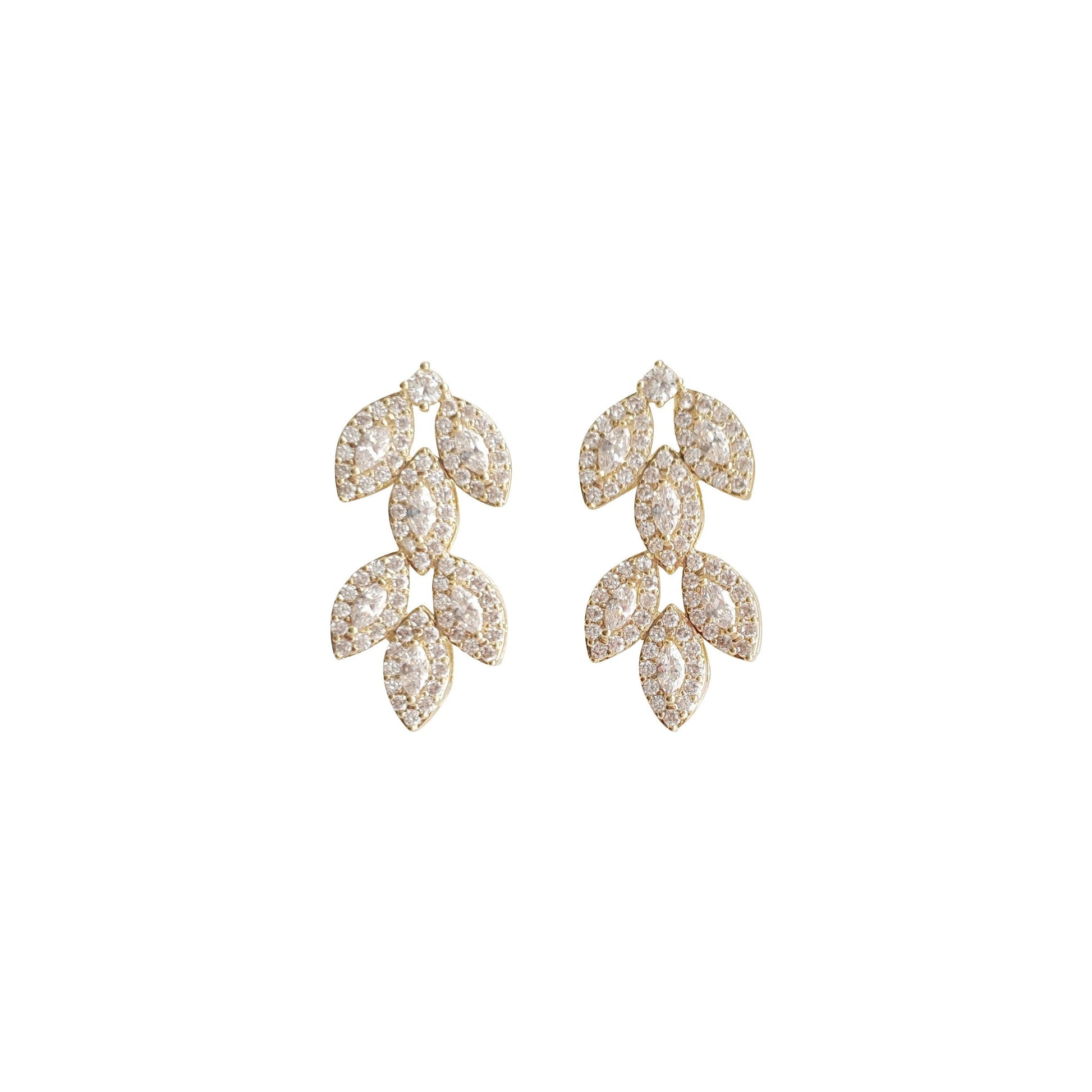 Leaf Stud Earrings Silver- Abby - PoetryDesigns