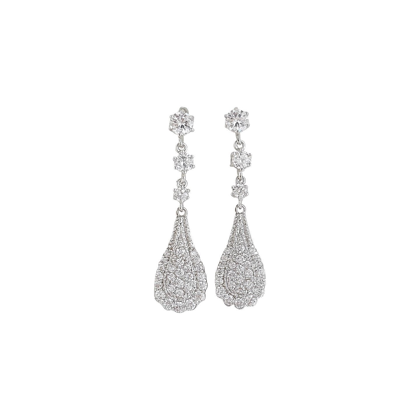 Pear Shaped Drop Earrings for Brides-Chloe - PoetryDesigns