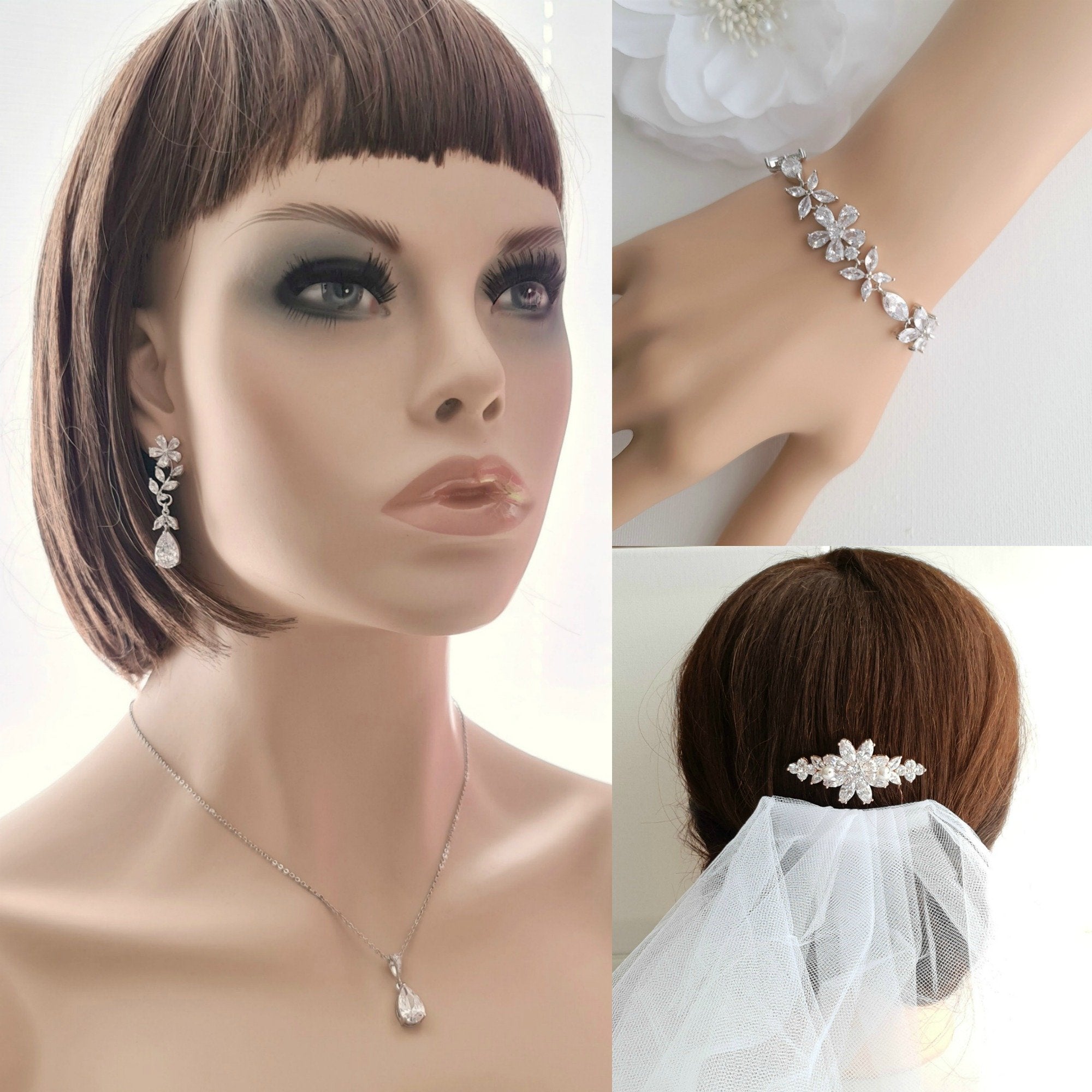 Fashion Jewelry Bridal Necklace Earrings Jewelry Set Alloy Diamond Jewelry  Wedding Dress Accessories - China Fashion Jewelry and Necklace and Earrings  Sets price | Made-in-China.com
