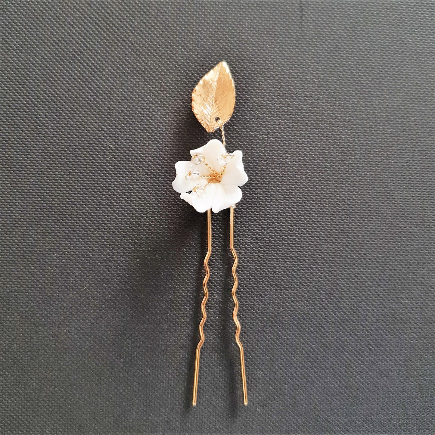 Ensemble d'épingles à cheveux de mariée avec fleurs blanches - Magnolia