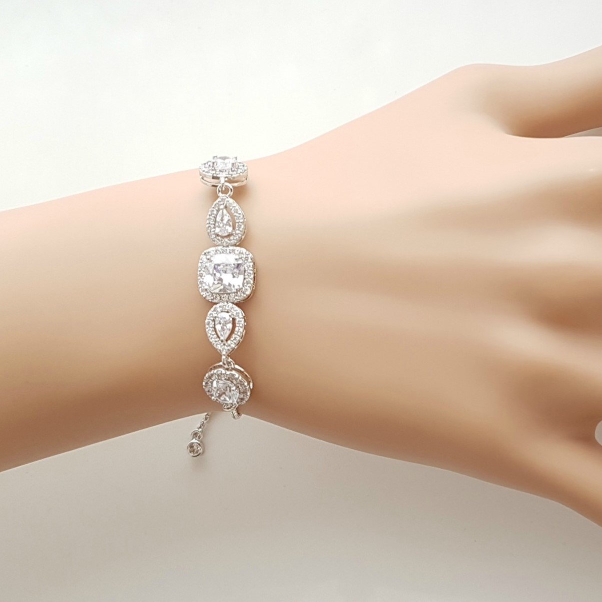 Cubic Zirconia Wedding Bracelet- Gianna - PoetryDesigns