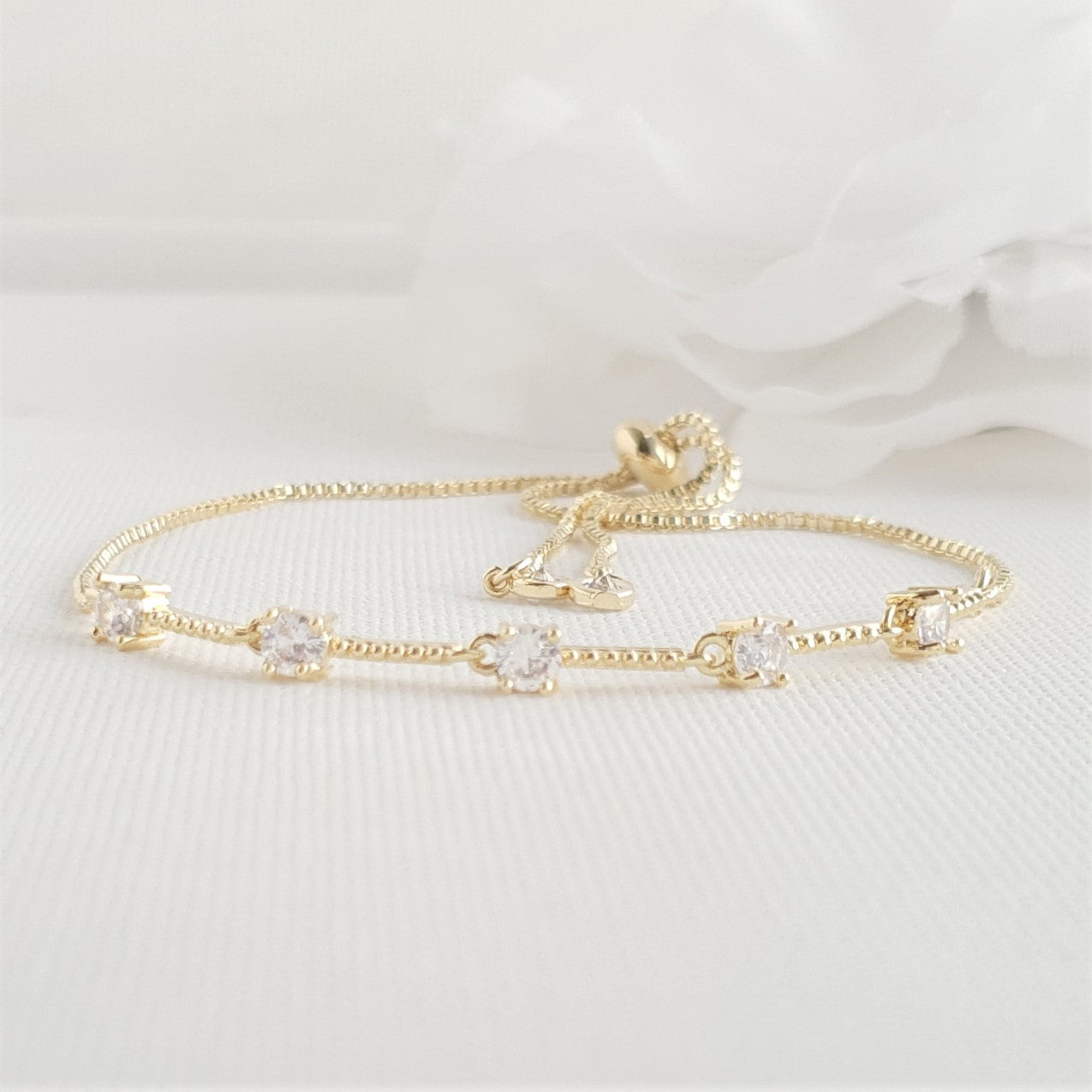 Bracelet de mariage délicat en or rose pour mariées et demoiselles d'honneur - Gingembre