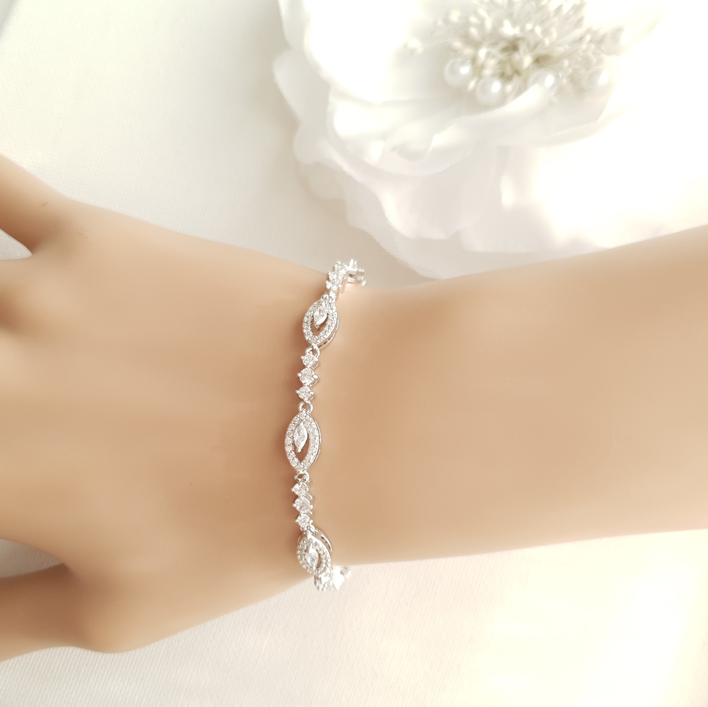 Buy Zircon Sterling Silver Bracelet Online | FableStreet