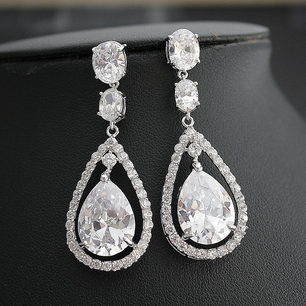 Great Buy Silver Teardrop Earrings for Bridesmaids & Brides – PoetryDesigns