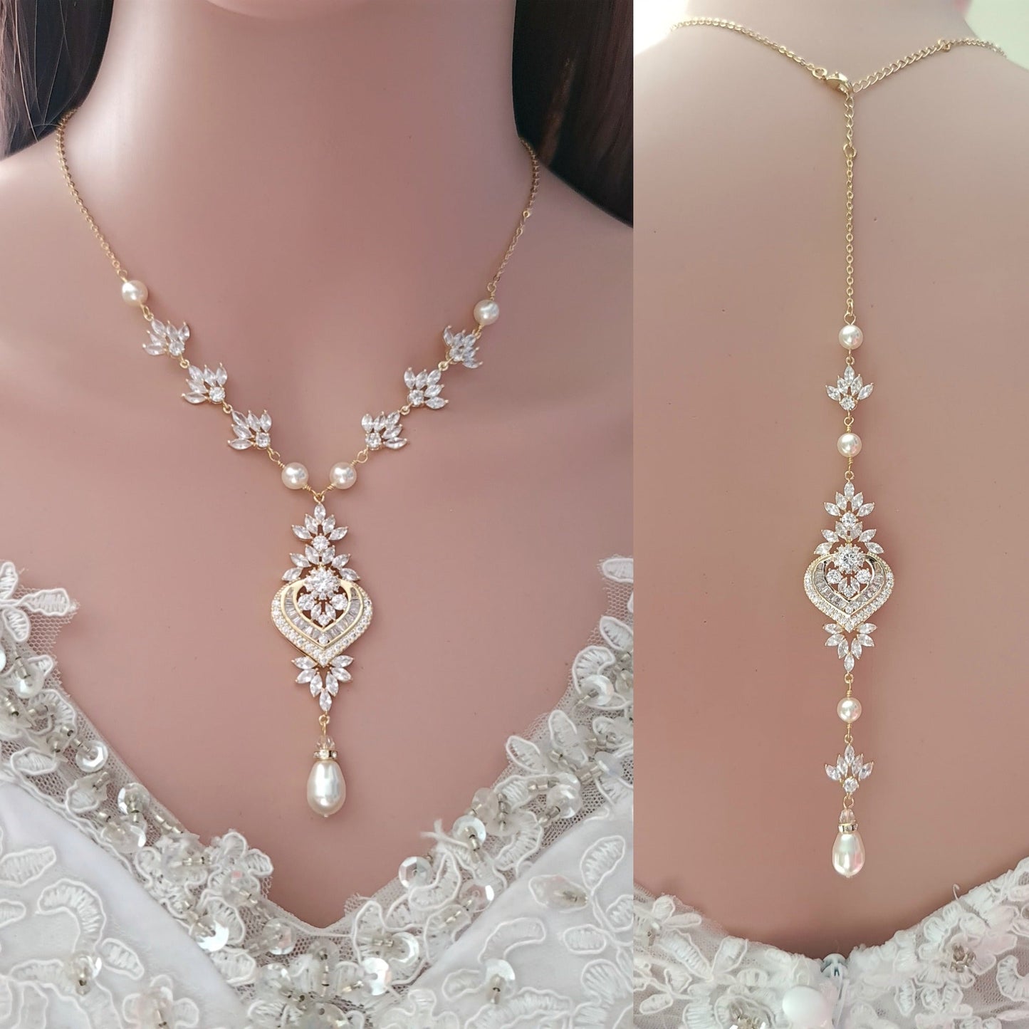 Wedding Necklace For Brides With Backdrop-Rosa