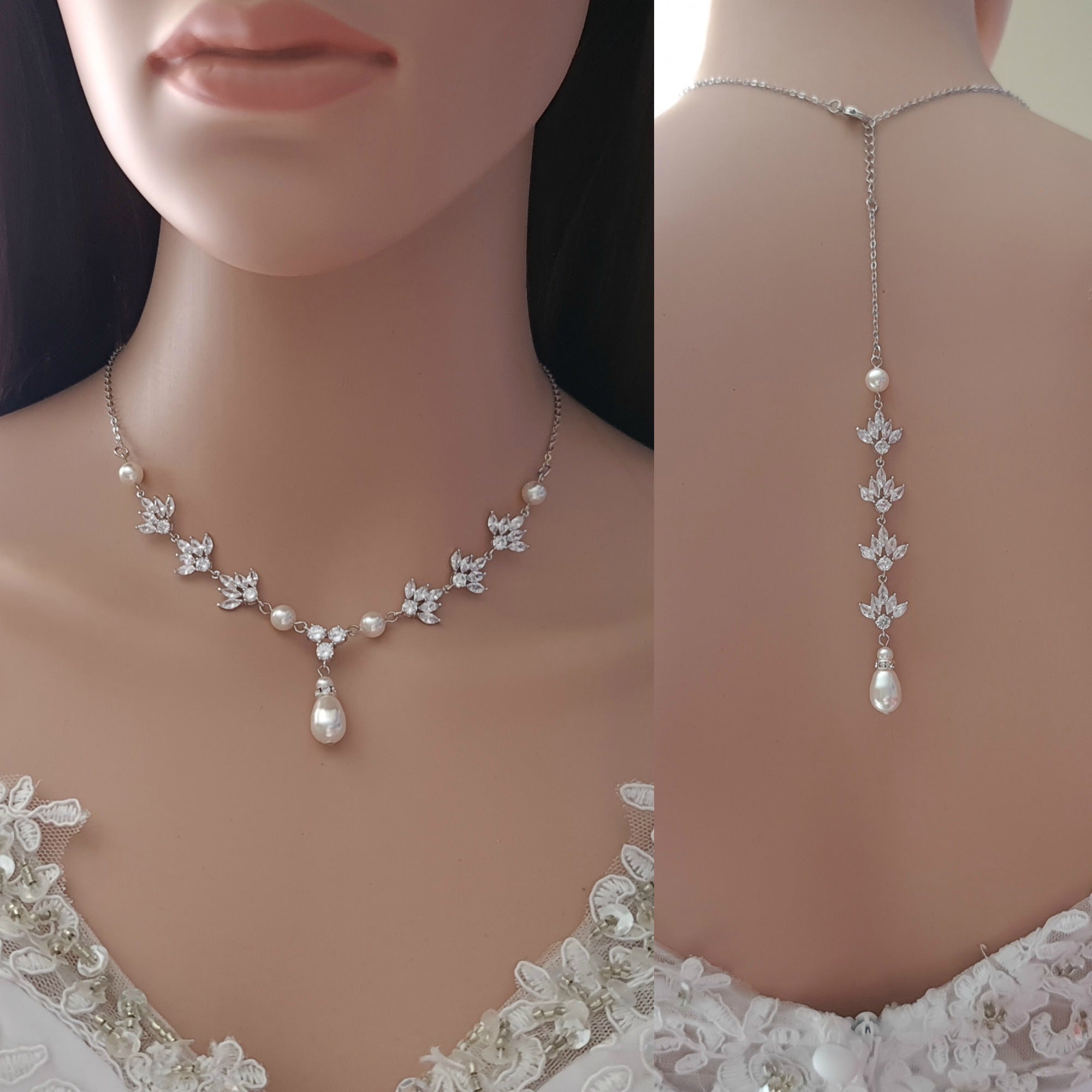 Rhinestone backdrop sale necklace