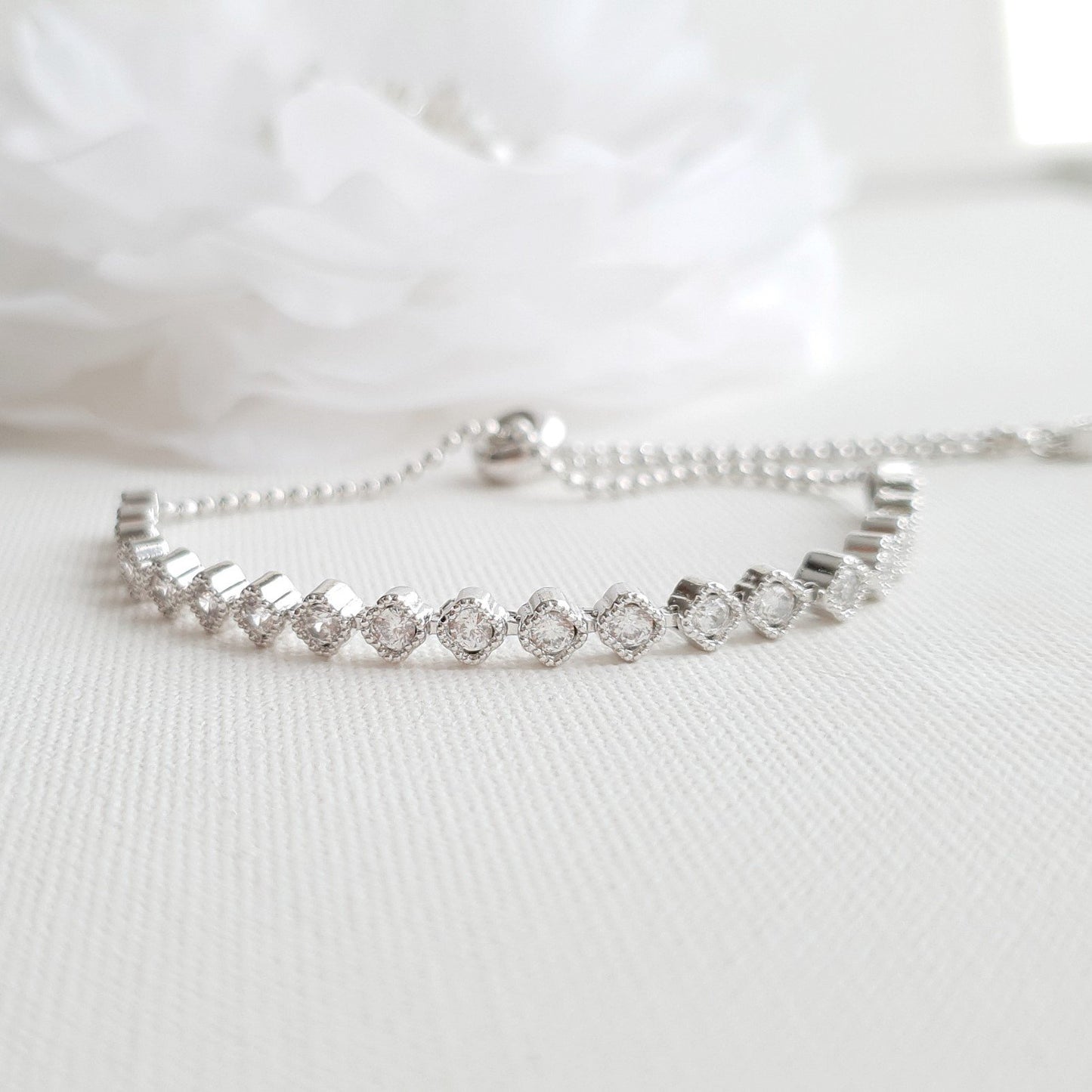 Rose Gold Sliding Bracelet for Brides-Celia - PoetryDesigns