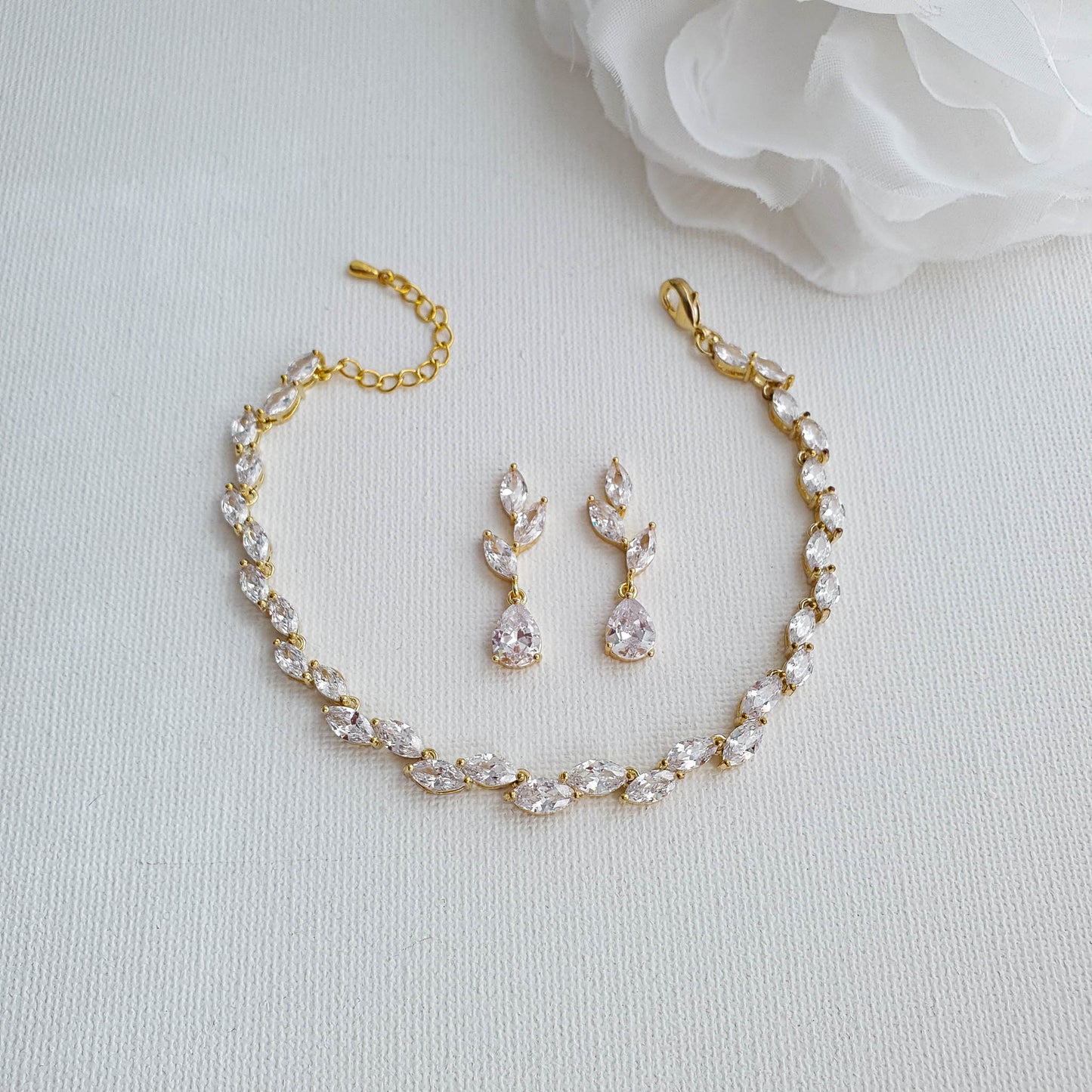 Rose Gold Bridal Party Jewelry Set-Taylor