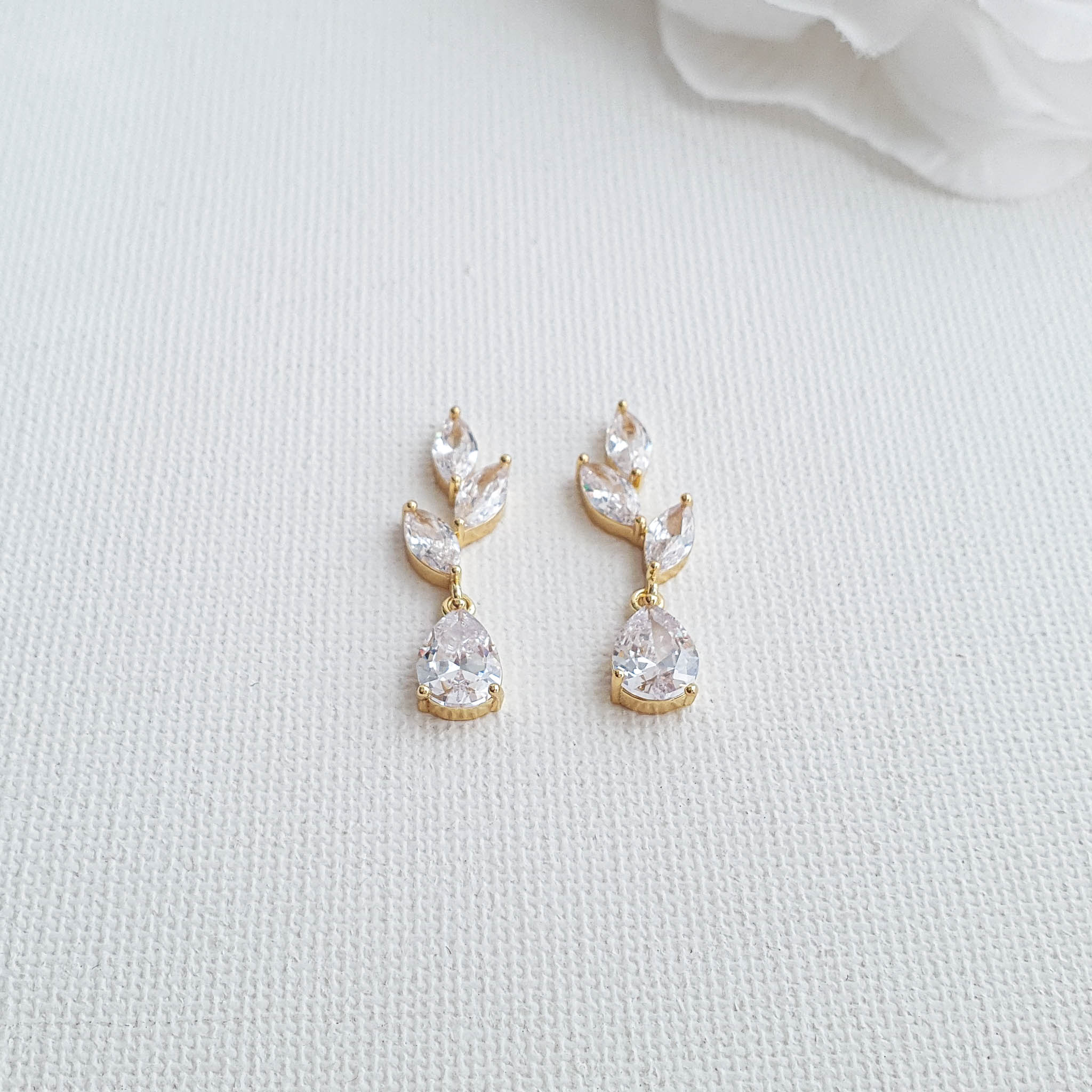 Palatial 18KT Gold  Diamond Drop Earrings  Mia