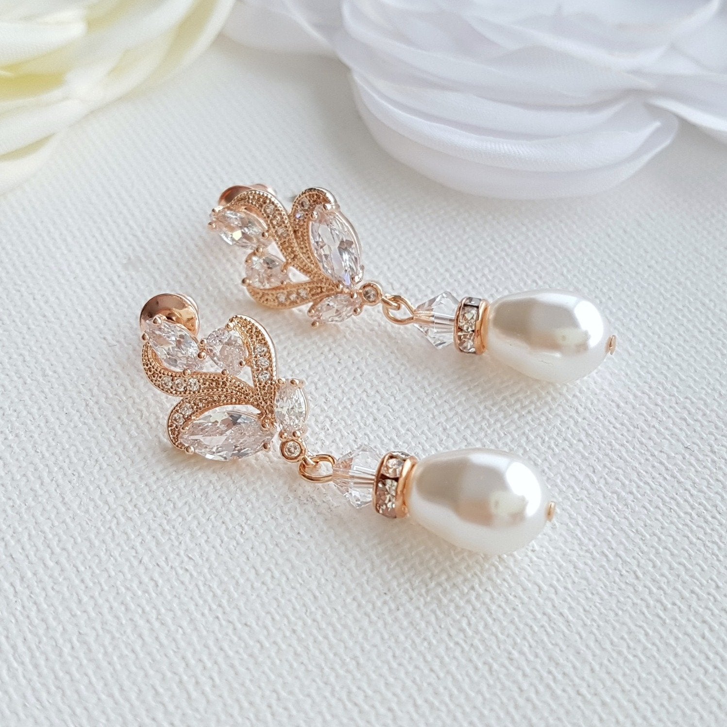 Dangly Long Pearl Drop Earrings for Your Wedding Day-Poetry Designs –  PoetryDesigns