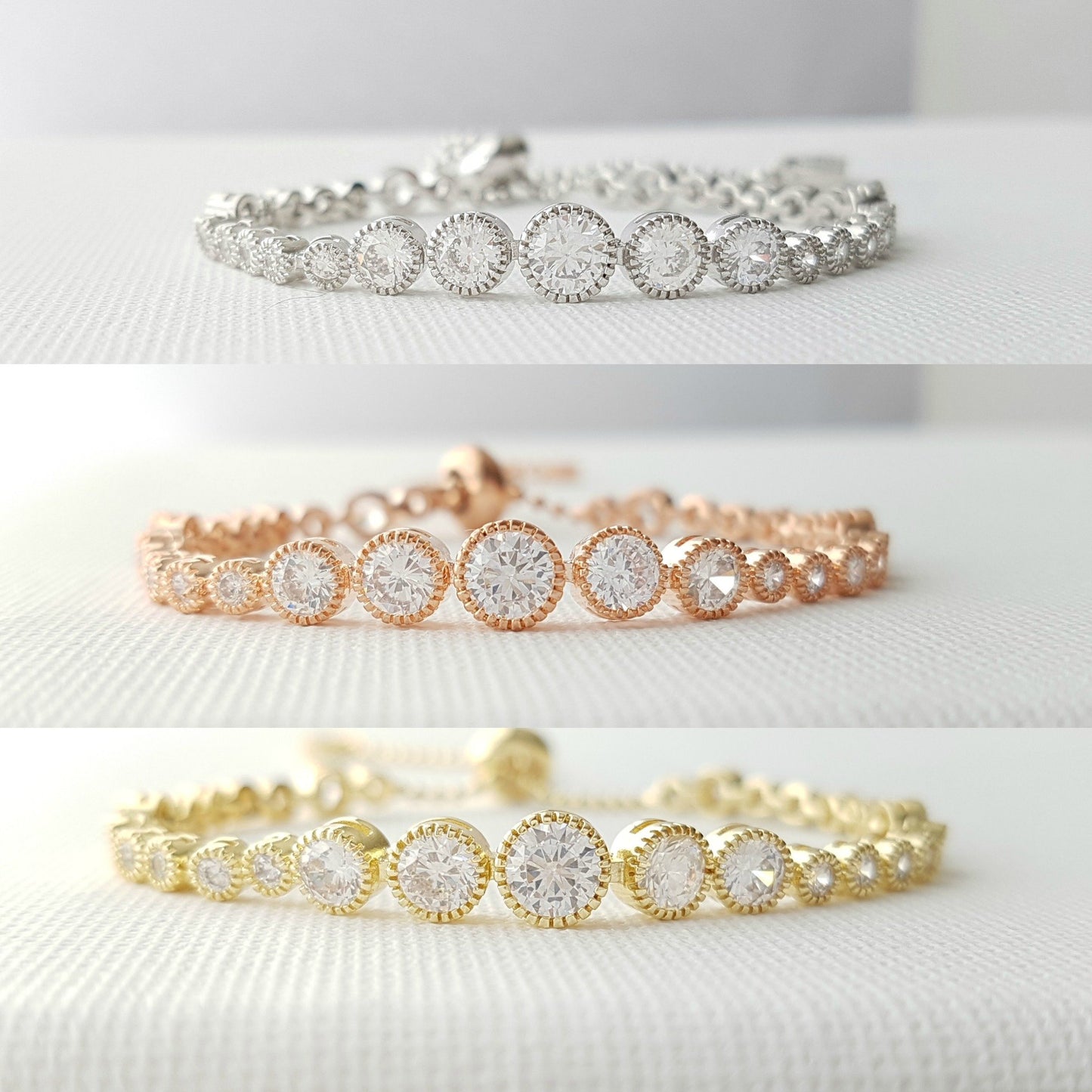 Bracelet de mariée rond en cristal - Zara