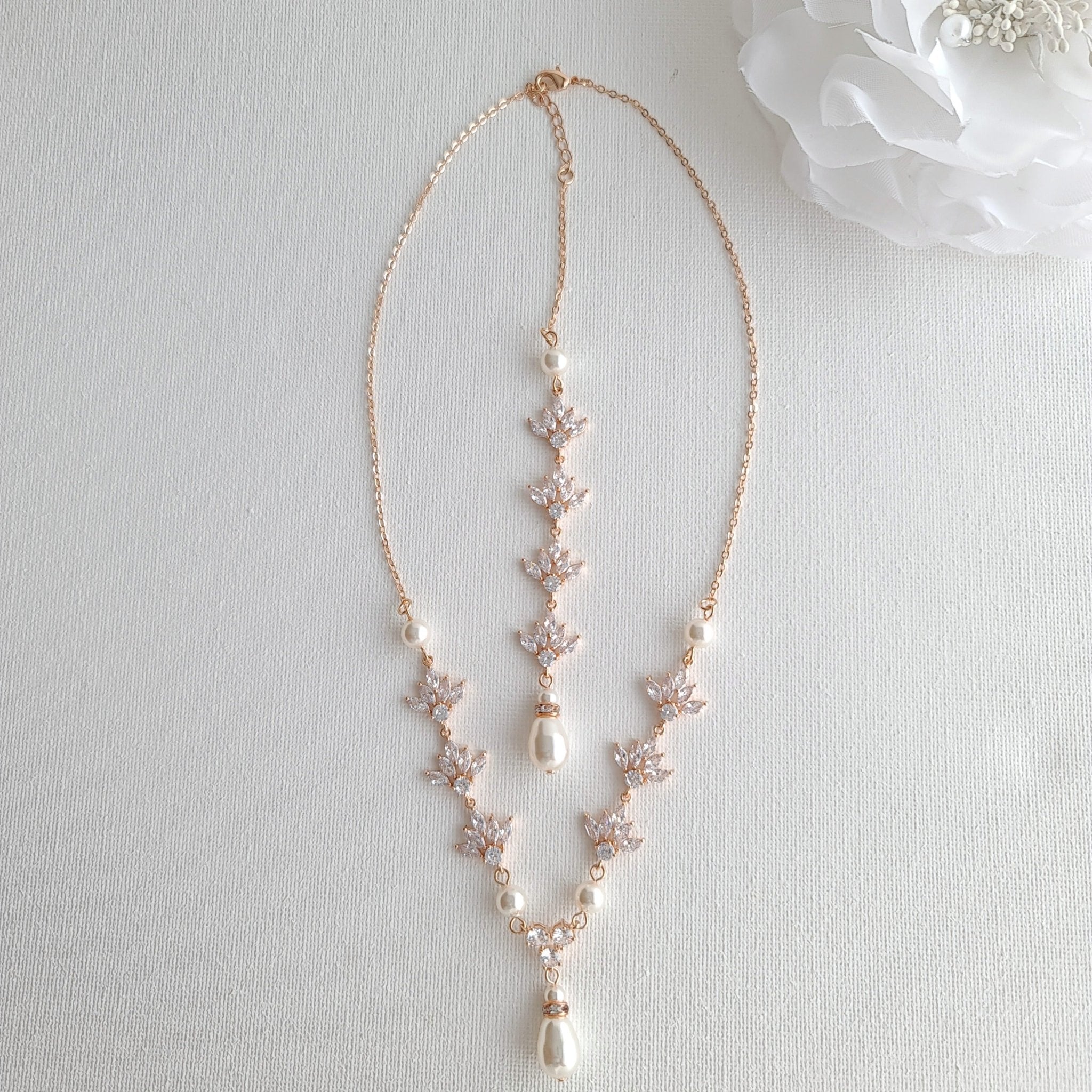 Rose gold store back necklace