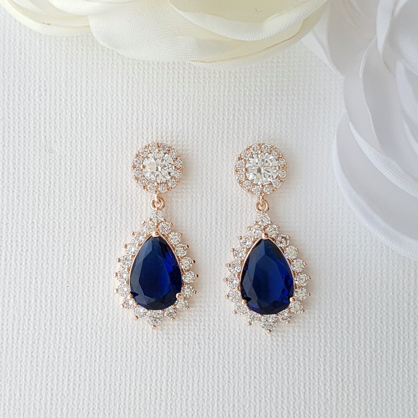 Blue and Gold Earrings Aoi - PoetryDesigns