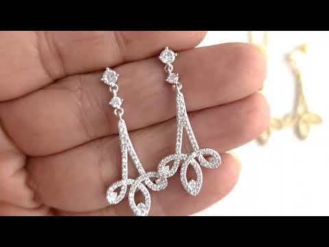 Stella – modern glam bridal earrings in silver – Aureus Flos – Fine Art  Wedding Accessories