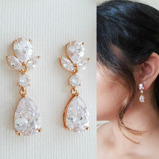 Boucles d'oreilles délicates en or rose - Nicole
