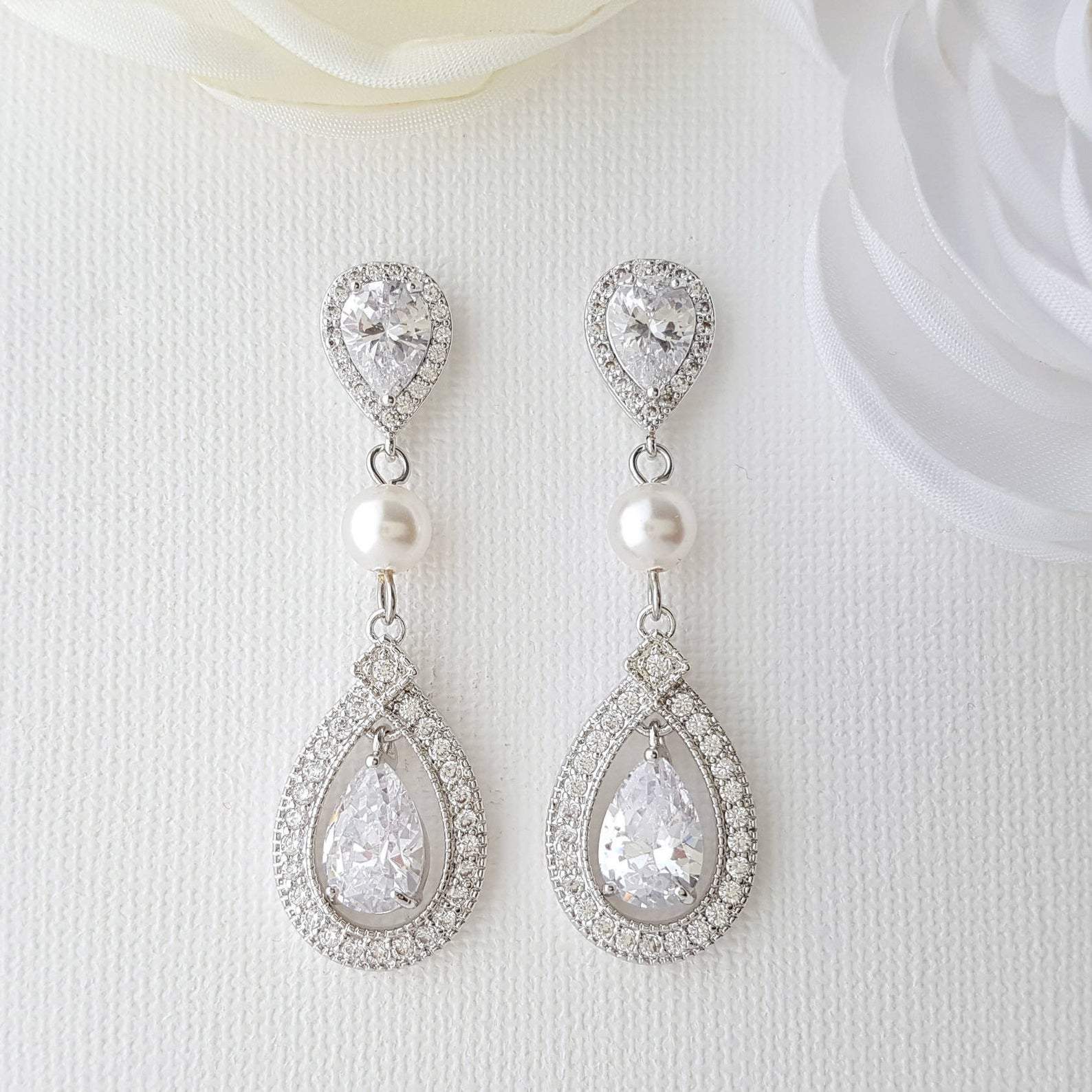 Bridal Necklace and Earring Set-Sarah - PoetryDesigns
