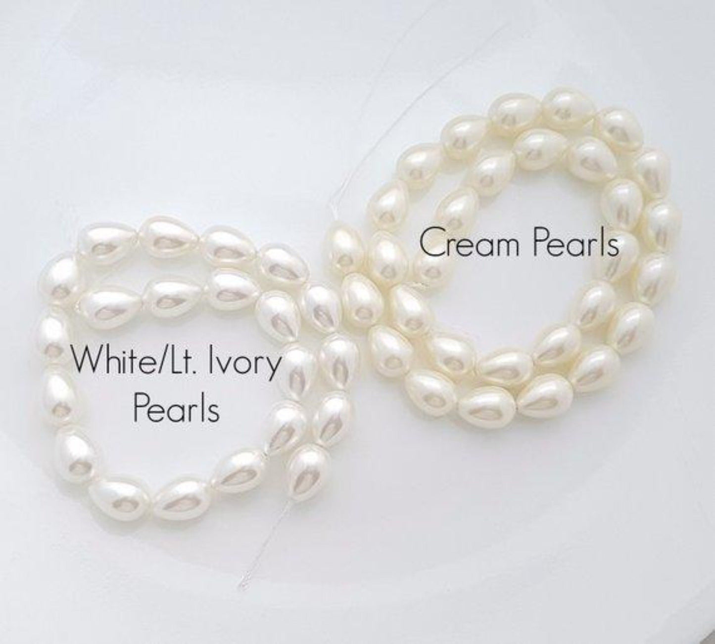 Cream Pearl & White Pearls color difference- Poetry Designs
