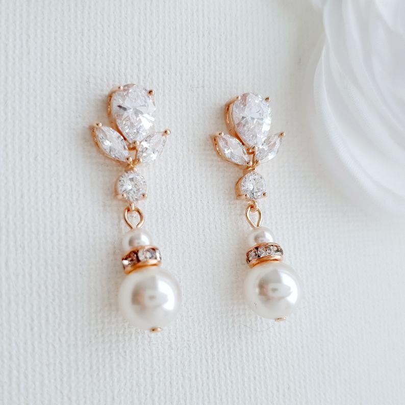 Boucles d'Oreilles Perle de Mariée Argent- Nicole