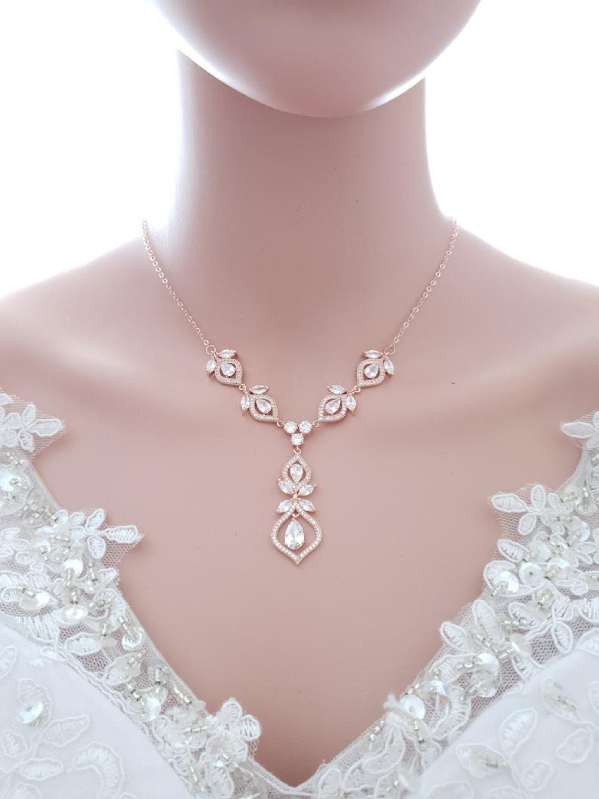 Crystal wedding store necklaces