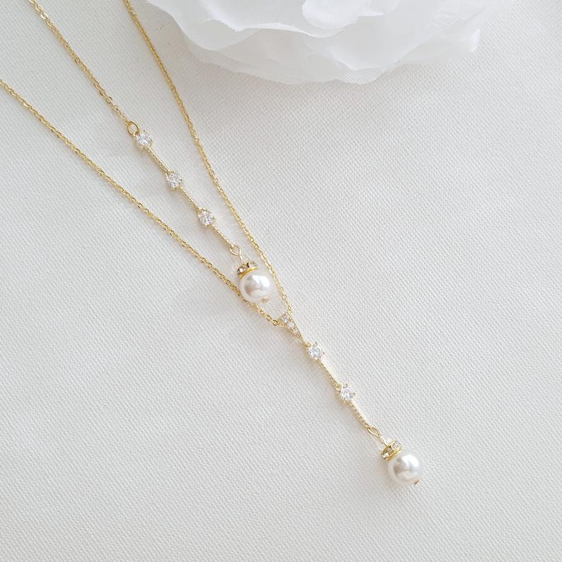Necklace Wedding Back Drop Pearl Bridal Jewelry Body Chain Backdrop Lariat  New | eBay