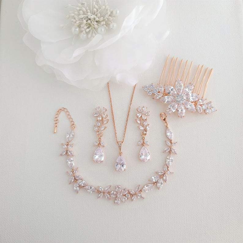 Wedding Jewelry Set for Brides-Daisy - PoetryDesigns