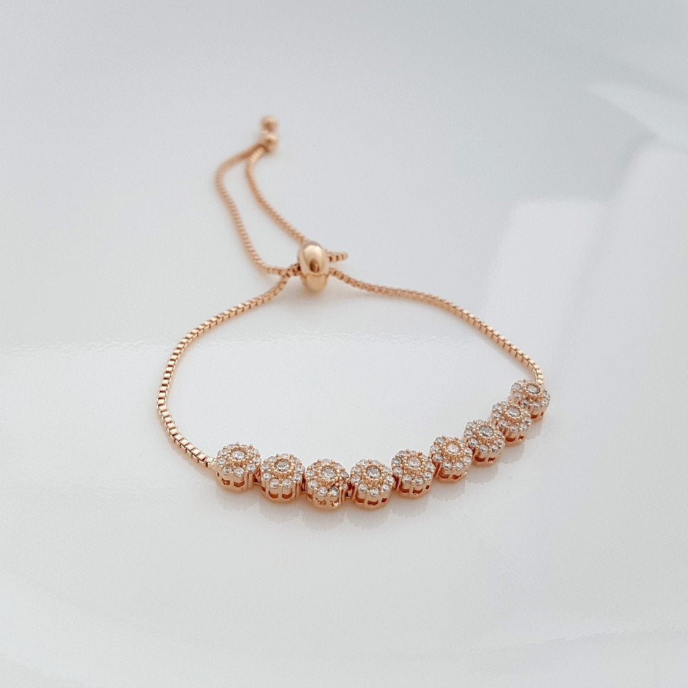 Classic Bolo Bracelet for Wedding and Women in Rose Gold- Reagan