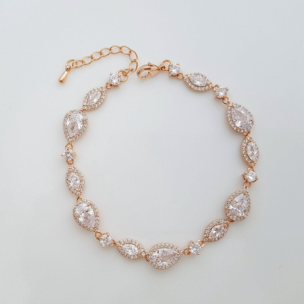 Rose Gold Bracelet for Weddings- Poetry Designs