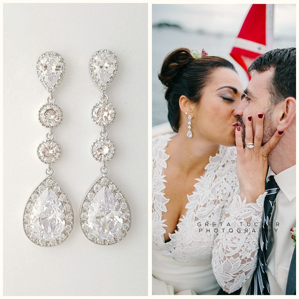 Long earrings for brides- Poetry Designs