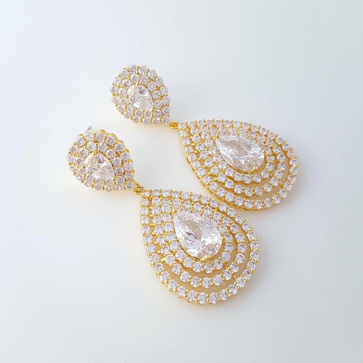 big gold Bridal earrings designs
