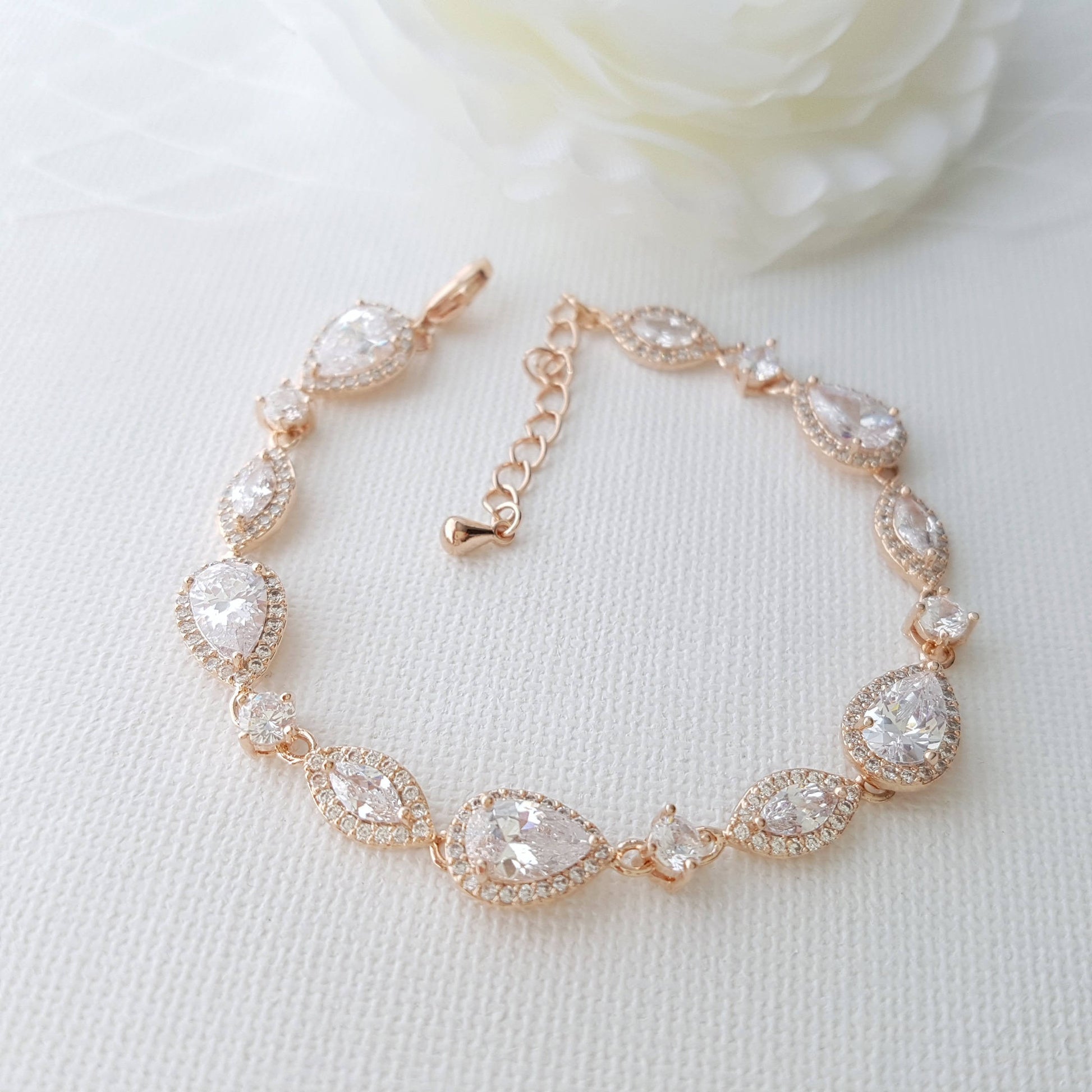 Rose Gold Wedding Bracelet for Brides- Poetry Designs