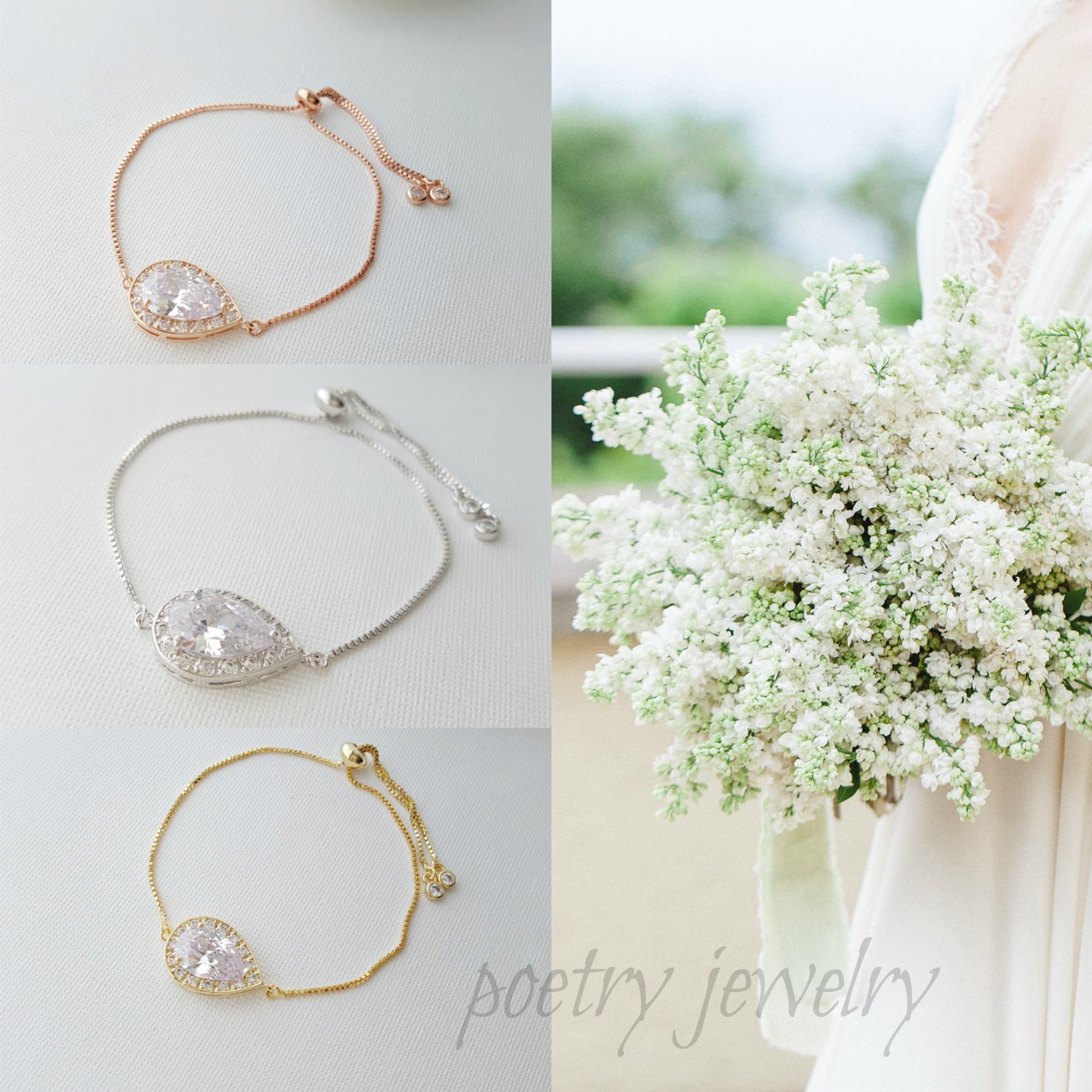 Beautiful Rose Gold Bracelets for Bride, Weddings & Bridesmaids