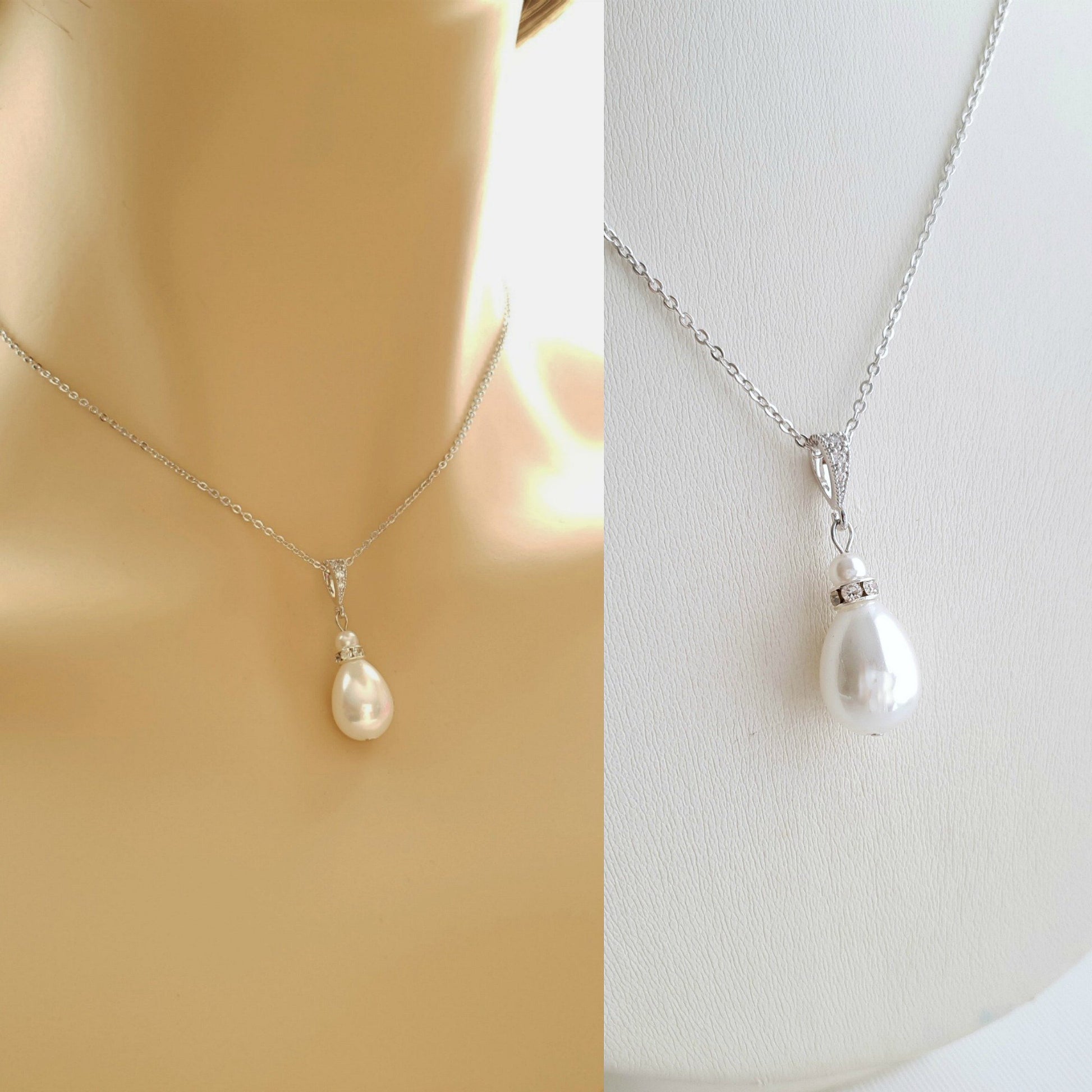 pearl wedding necklace for brides, bridesmaids, weddings- Poetry Designs