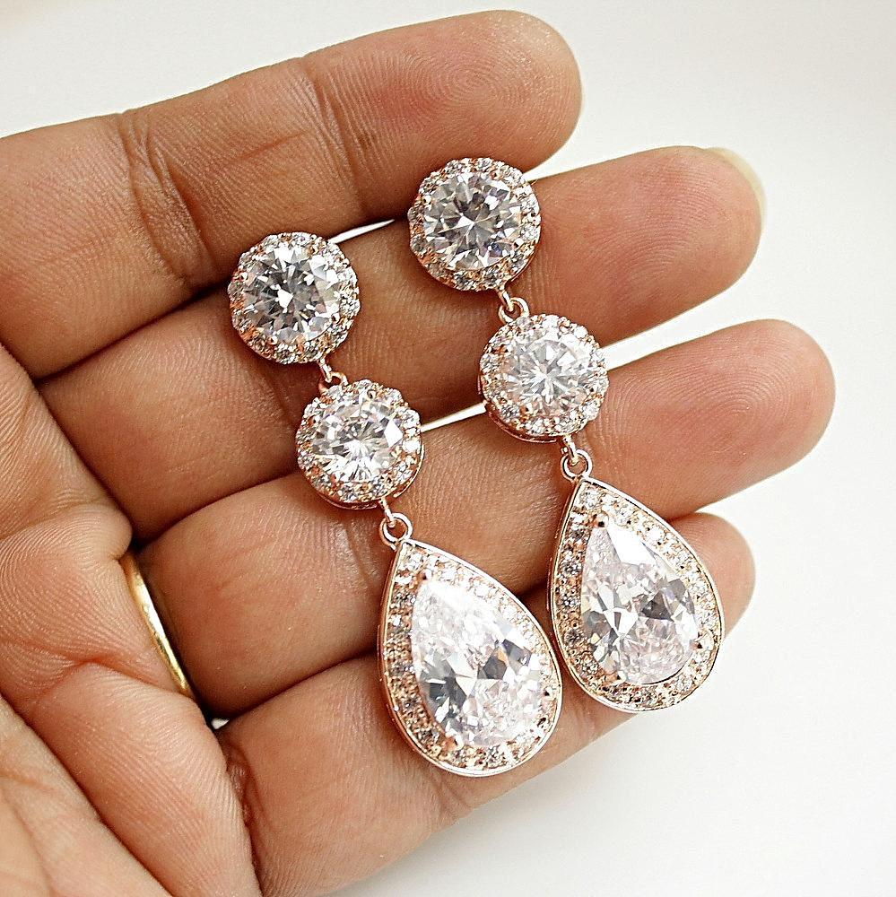 rose gold drop earrings earrings for brides